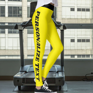 Customized Cat Lover Pet Mom Yellow Black Pattern Leggings