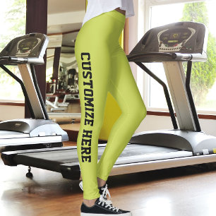Customized Cat Lover Pet Mom Yellow Green Black Leggings