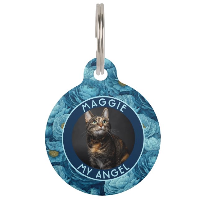 Customized Cat Mom Gift Ranunculus Pet Tag (Front)