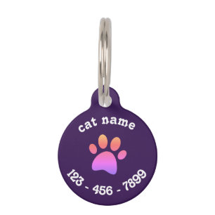 customized cat name and lost details black Cat Pet Pet Tag