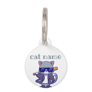 customized cat name and lost details black Cat Pet Tag