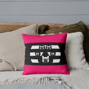 Customized Cat Paw Vintage Sunset On Pink And Lime Throw Pillow