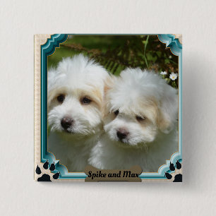 Customized Cavachon Magnet, Customized Dog Magnet 2 Inch Square Button