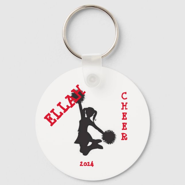 Customized cheer button keychain (Front)