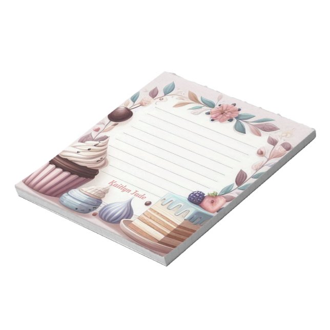 Customized Chef Pastel Desserts Notepad (Rotated)