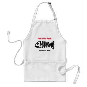 Customized Chef's Apron Fish Skeleton Graphic