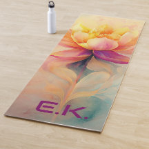 Customized Chic Floral Watercolor Yoga Mat