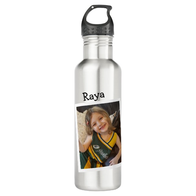 Customized Child's Photo and Name 710 Ml Water Bottle (Front)
