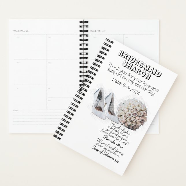 Customized Christian Faith Bridesmaid Gift  Planner (Display)