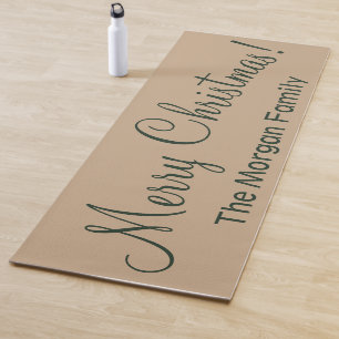 Customized Christmas Champagne Beige Forest Velvet Yoga Mat