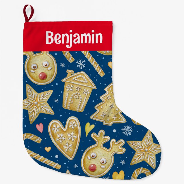 Customized Christmas Cookie Stocking (Front)