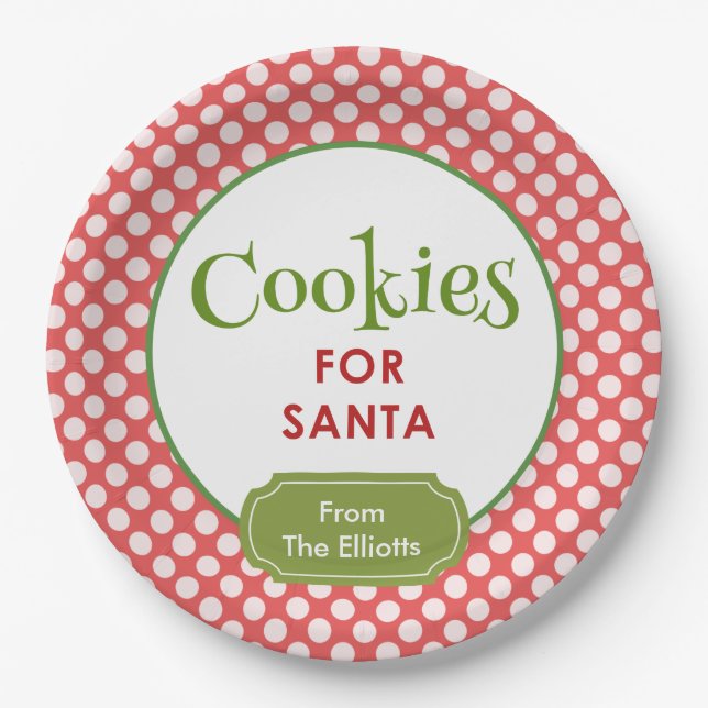 Customized Christmas Cookies for Santa Paper Plate (Front)