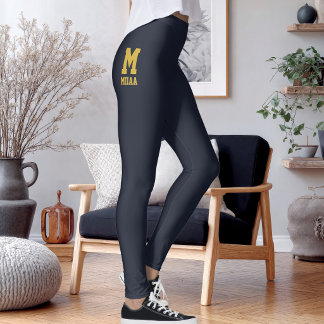 Customized Christmas Midnight Charcoal Candle Gold Leggings