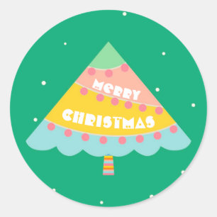 Customized Christmas Tree Classic Round Sticker