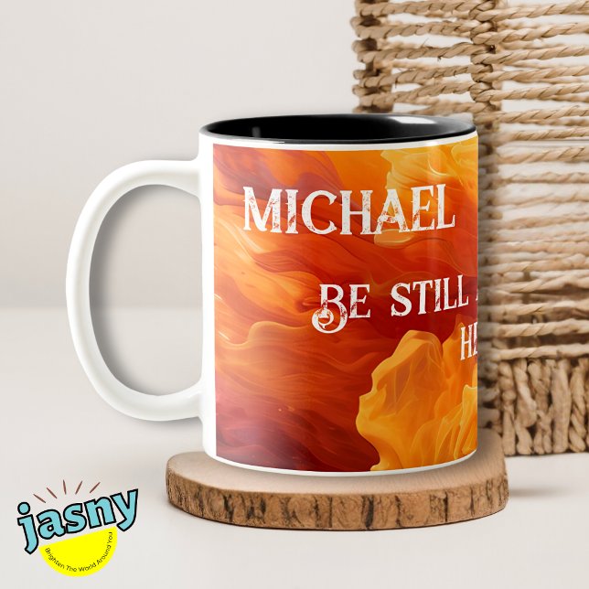 Customized Cinnamon Splash Scripture Two-Tone Coffee Mug (Creator Uploaded)