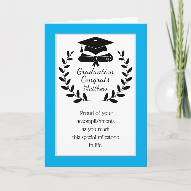 Customized, classic Congrats graduation card (Front)