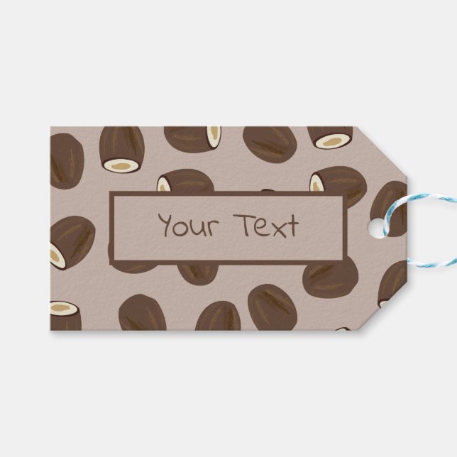 Customized Coconut Pattern Gift Tags (Front (Horizontal))