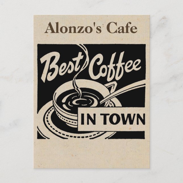 Customized Coffee Shop - Latte Postcard (Front)