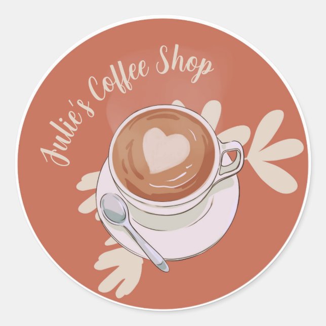 Customized Coffee Shop Sticker (Front)