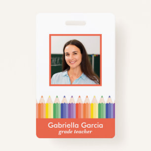 Customized Colorful School Teacher ID badge