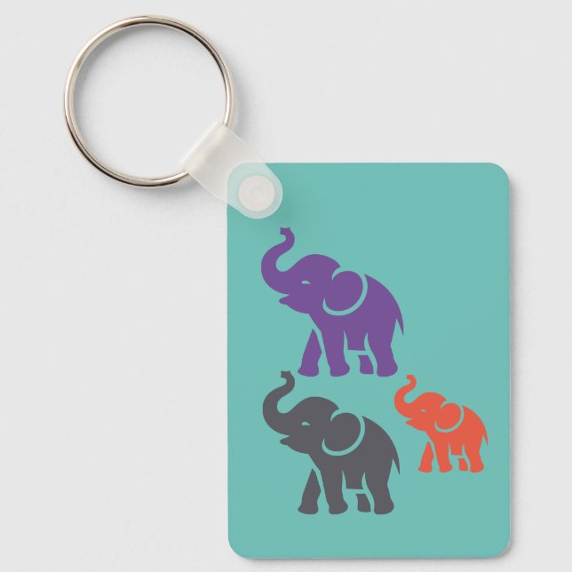 Customized COLOUR Elephant keychain Wildlife (Front)