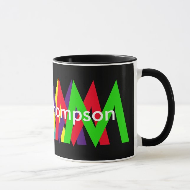 customized colour initials letters mug (Right)