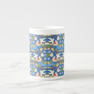 Customized colourful cute fruity floral bone china mug