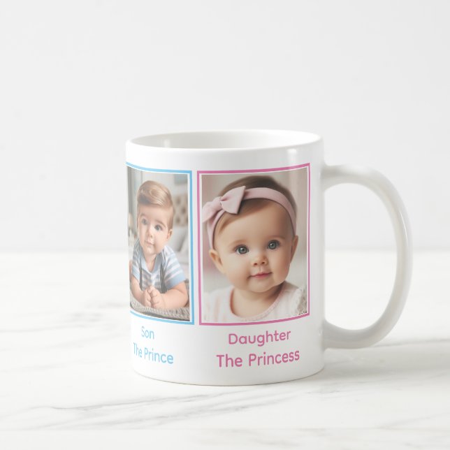 Customized Colourful Four Family Photo Collage Coffee Mug (Right)