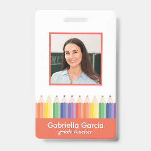 Customized Colourful School Teacher ID badge