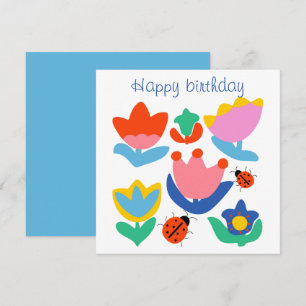 Customized colourful tulips with ladybugs