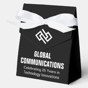 Customized Company Anniversary Party Black White Favor Box
