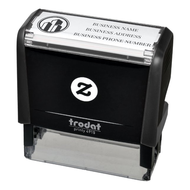 Customized Company Logo, Address, and Phone Number Self-inking Stamp (Product)