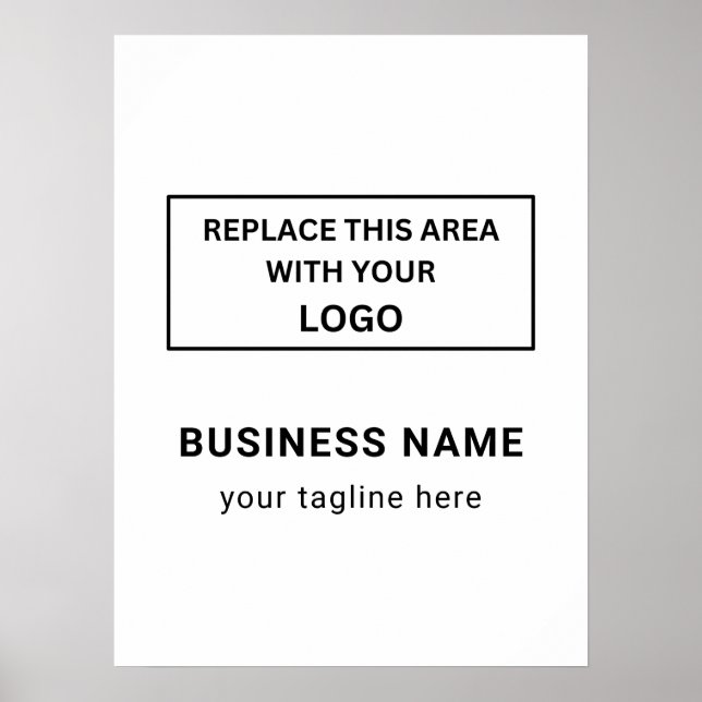 Customized Company Simple Business Logo White  Poster (Front)