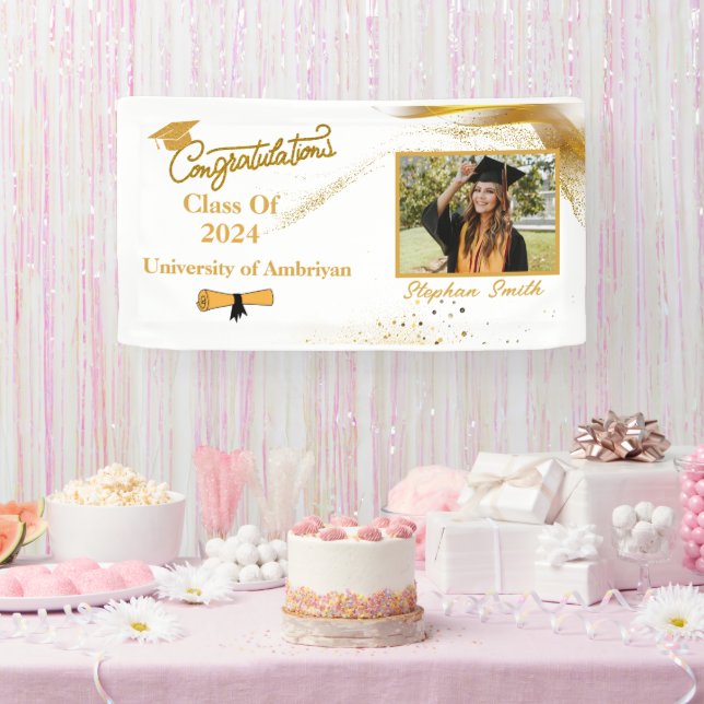 Customized congratulations graduate modern  banner (Party)