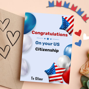 Customized Congratulations On Your US Citizenship Card