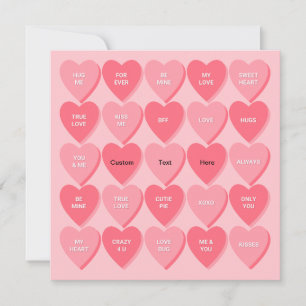 Customized Conversations Hearts Card