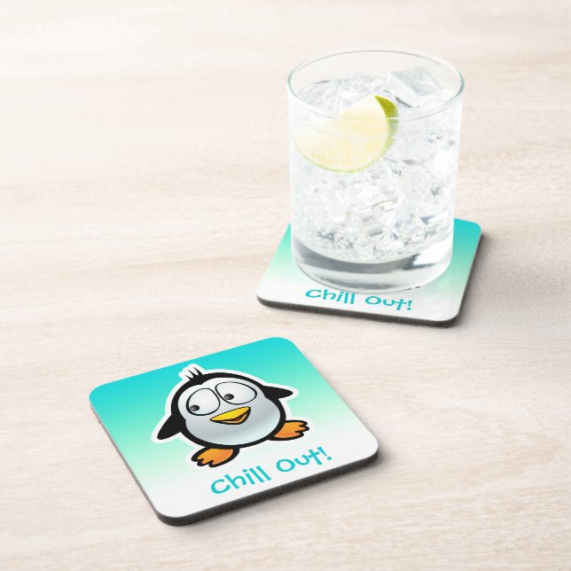 Customized Cool Penguin Cartoon Coaster (Right Side)