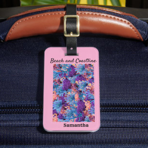 Customized Coral Collage Luggage Tag