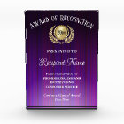 Customized Corporate Award Modern Purple Trophy