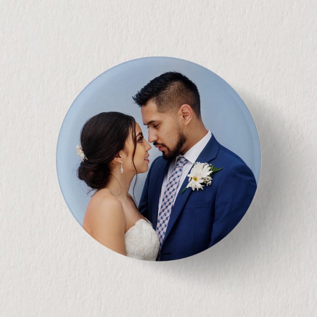 Customized Couple Wedding Photo  1 Inch Round Button (Front)