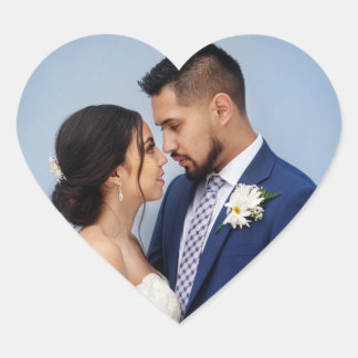 Customized Couple Wedding Photo Heart Sticker