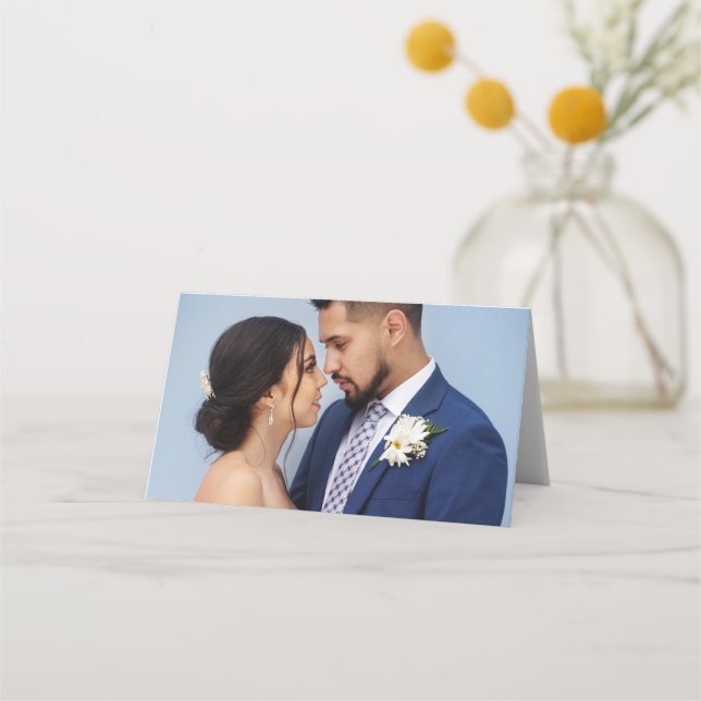 Customized Couple Wedding Photo Place Card (Front)