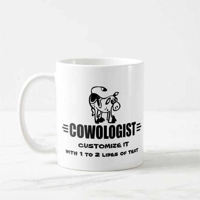 Customized Cow Coffee Mug (Left)