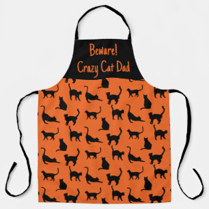 Customized Crazy Cat Dad Halloween Apron