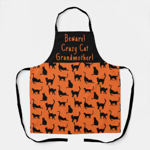 Customized Crazy Cat Grandmother Halloween Apron