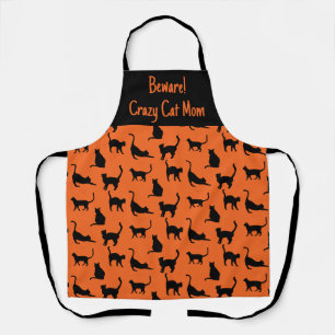 Customized Crazy Cat Mom Halloween Apron