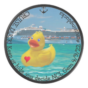 Customized Cruising Duck for grown ups Hockey Puck