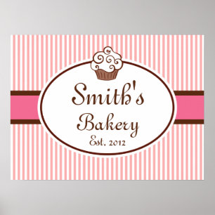 Customized Cupcake Bakery Sign Art  Print