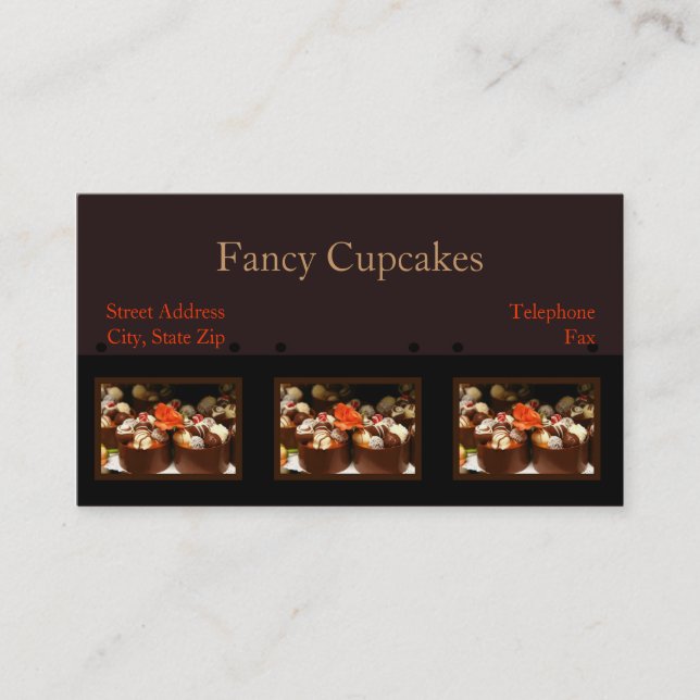 Customized Cupcake Business Cards (Front)