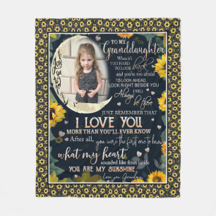 Customized Custom Photo Granddaughter I Love You Fleece Blanket